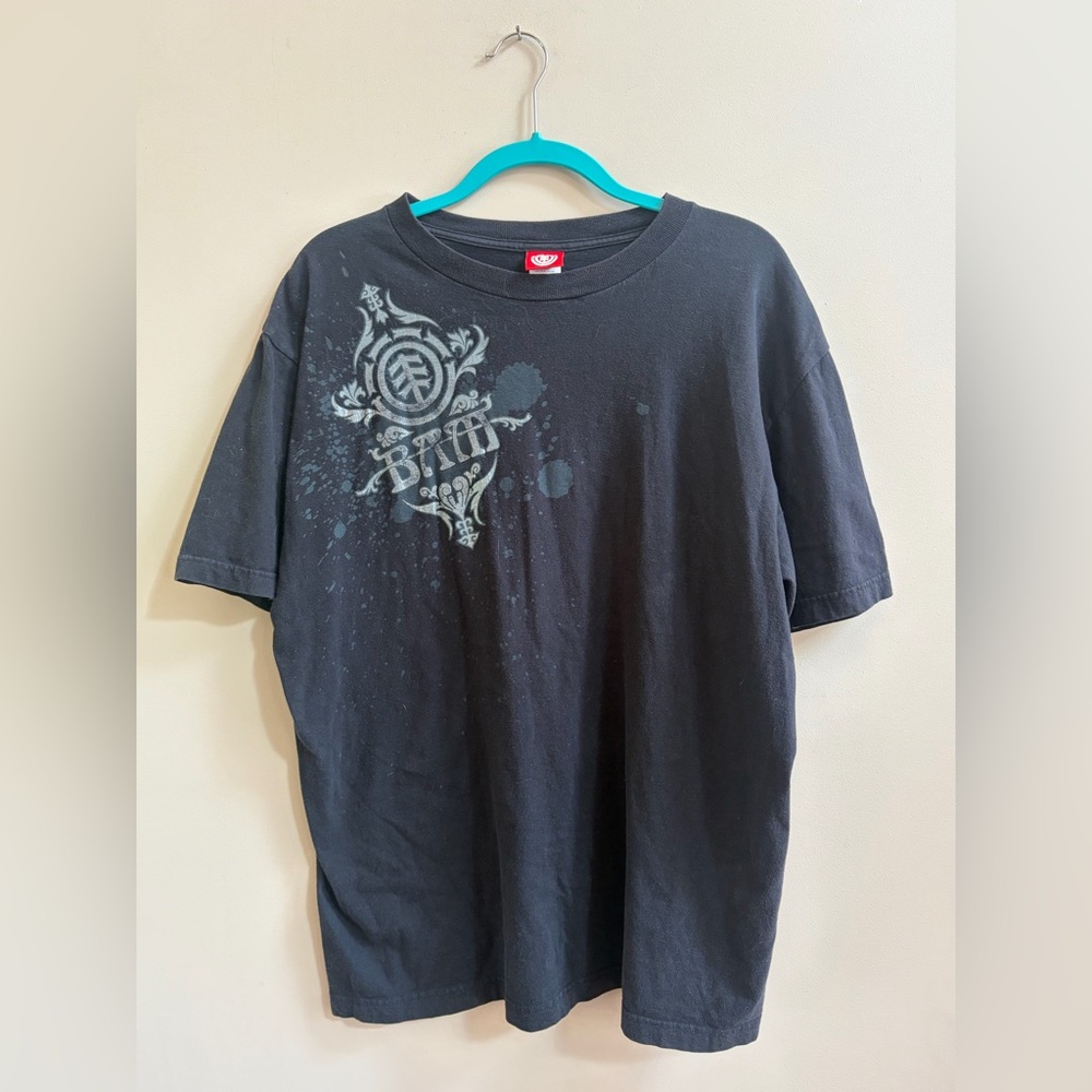ELEMENT Vintage Y2K BAM Margera Pro Skater Tribal Splash Logo Skater Tee Shirt
